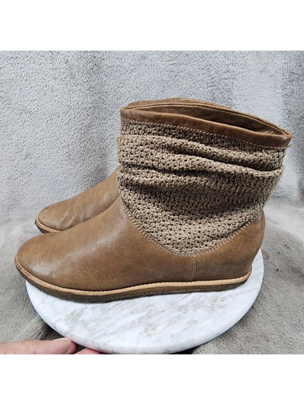 Stuart Weitzman Shoes Womens Size 9 Brown Leather Slouch Ankle Boots *Read*